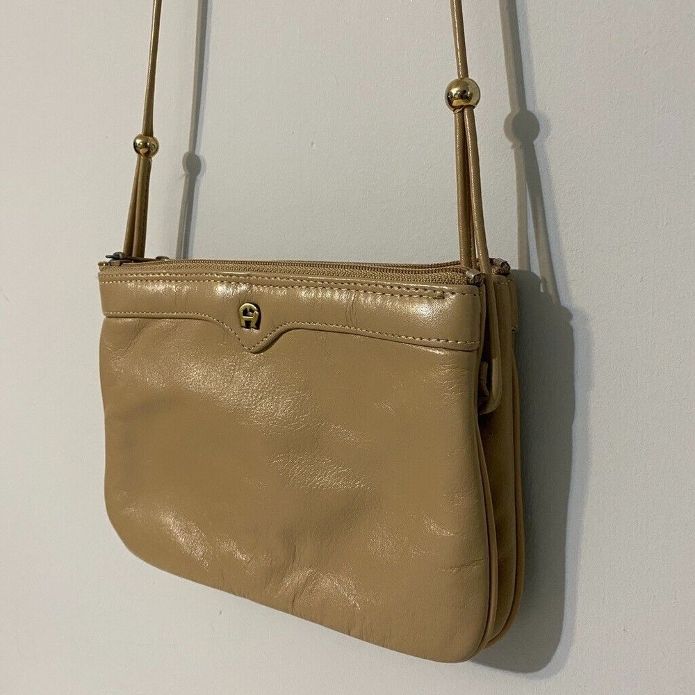 Vintage AIGNER Double Pouch Beige Crossbody Bag